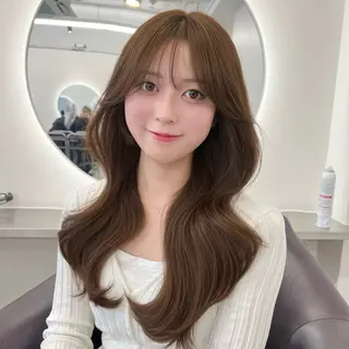 ロング 韓国ヘア/ベージュ カラー🤍yukaのヘアスタイル