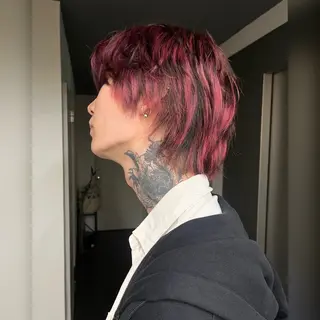 ミディアム カラー メンズ 抜け感ハイトーン / ケアブリーチ/ユウキのヘアスタイル