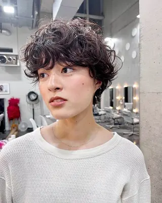 ショート パーマ ショートカット無料/ 小顔ショートのヘアスタイル