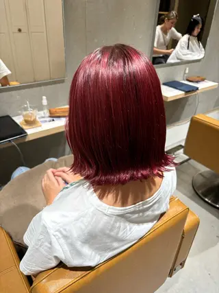 ショート カラー 艶髪ブリーチ/レイヤ ー/竹本幸希のヘアスタイル