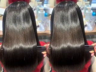 ロング カラー 韓国レイヤー/酸性 ストレート/髪質改善のヘアスタイル