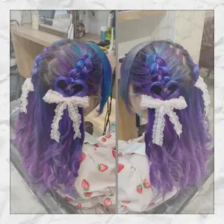 セミロング ヘアアレンジ ヘアセット/着付け 𓇼 松本 夏美𓇼のヘアスタイル