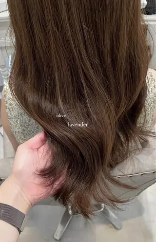 セミロング カラー mareka/顔周り /透明感カラー🤍のヘアスタイル