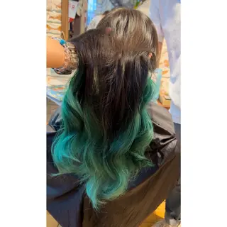 ロング ハイトーン/ ダブルカラー/透明感のヘアスタイル