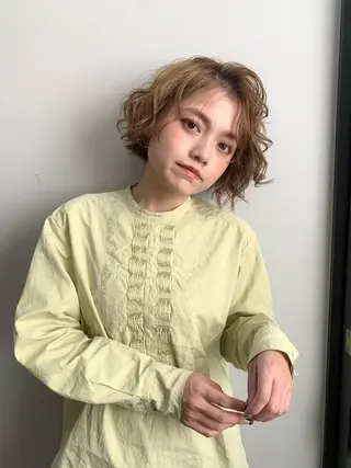 ミディアム パーマ 朝がラクになるパーマ トウバルタイキのヘアスタイル