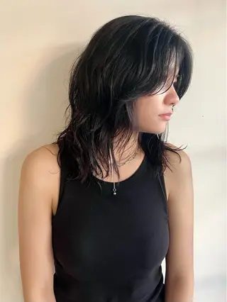 ミディアム パーマ 川間 将彦のヘアスタイル