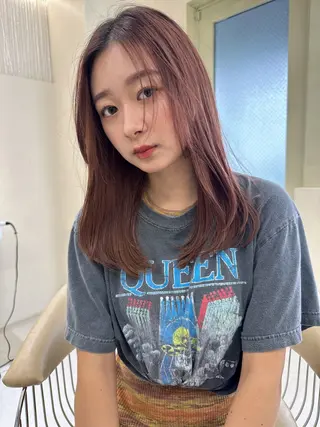 ロング カラー センターパート/ 暖色カラーayuのヘアスタイル