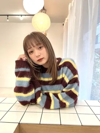 ミディアム カラー 透明感カラー ももかのヘアスタイル