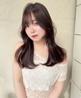 セミロング レイヤーカット/ 縮毛矯正/ミサキ💐のヘアスタイル