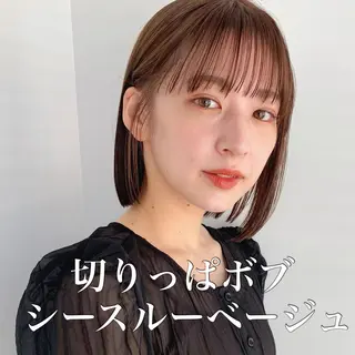 ミディアム カラー 🌱小顔ヘア/ボブ ミディアム/双葉🌱のヘアスタイル