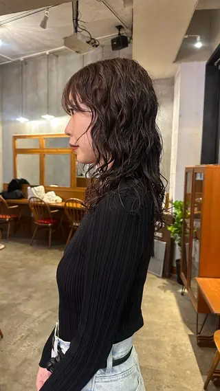 セミロング パーマ ショートカット／パー マ🫧kotoneのヘアスタイル