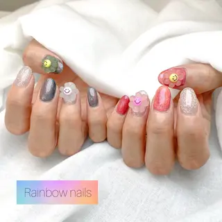 ネイル Rainbow nailsくろちゃんのネイルデザイン
