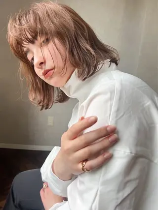 ミディアム 髪質改善カラー🫧 横浜/liberteのヘアスタイル