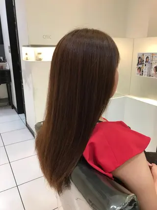 セミロング YASU🍎CUT 赤系カラー/ヘアケアのヘアスタイル