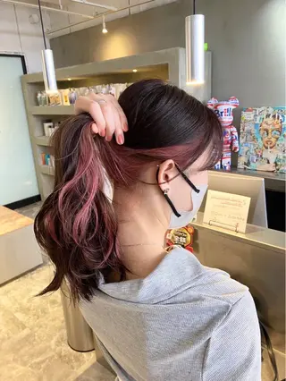 セミロング カラー ブリーチカラー特化 ✨️永井諒のヘアスタイル