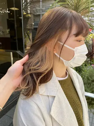 セミロング カラー ブリーチ指名No.1 Daikiのヘアスタイル