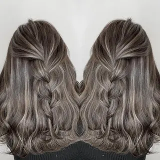 ミディアム カラー 縮毛/レイヤー 韓国/橋口のヘアスタイル