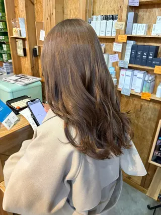 カラー まろみ暖色×ボブ ×chia🕯のヘアスタイル