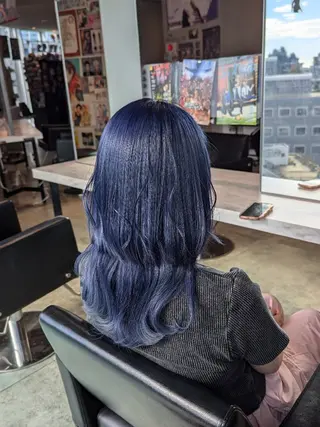 カラー ロング 推しカラー🦉にじさ んじカラー🌈🕒✨のヘアスタイル