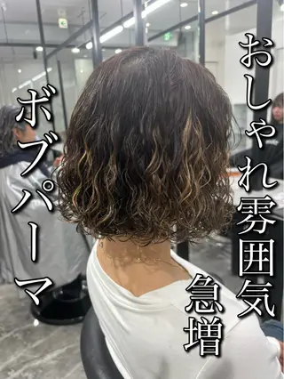 ショート カラー パーマ ヘアアレンジ 🍐シャドウパーマ メンズ特化/守岡🍐のヘアスタイル