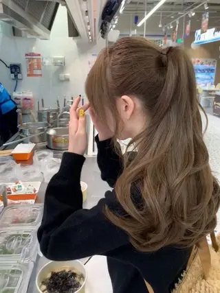 ロング カラー 韓国風暗髪ヘア🤍 🫧MIREIのヘアスタイル