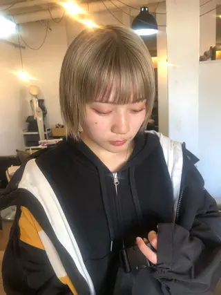 ショート カラー デザインカット🎨 ボブ🫟おざきのヘアスタイル