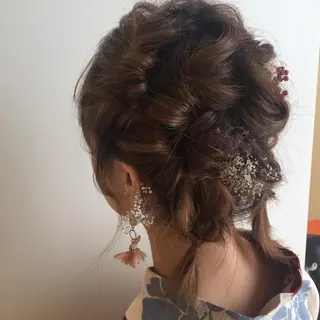 ミディアム ヘアアレンジ 似合わせ.ﾍｱｾｯﾄ 得意🌹井上美沙のヘアスタイル