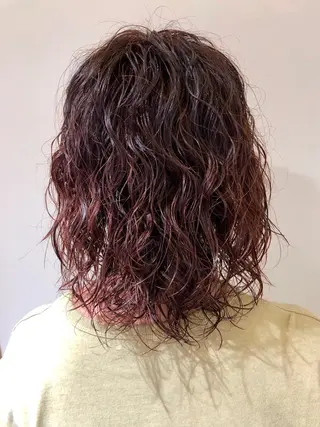 ミディアム カラー パーマ さかい なつみのヘアスタイル