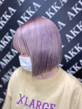 ミディアム カラー メンズ キッズ ネイル マツエク・マツパ アイブロウ 🌟ブリーチ特化型 ハイトーンカラー🌟のヘアスタイル