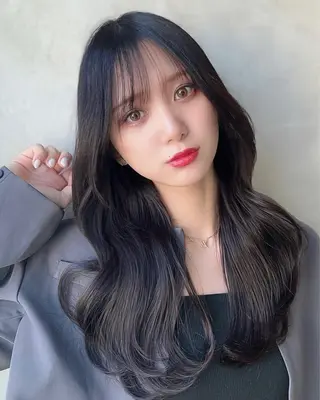 セミロング カラー パーマ ヘアアレンジ メンズ キッズ 新宿✨顔周りカット 韓国ヘア/坂本亜裟海のヘアスタイル