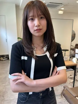 白髪ぼかしハイライト レイヤー川口　元気のヘアスタイル