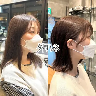 ミディアム ボブ・レイヤー 田中 励也のヘアスタイル