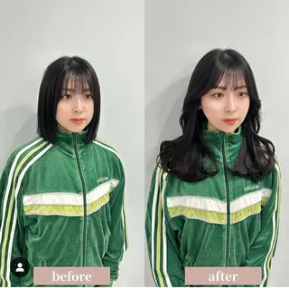 セミロング ヘアアレンジ カラーとエクステ 🌟エクステのヘアスタイル