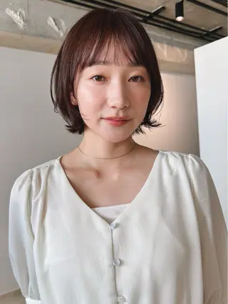 ショート カラー パーマ 🫧小顔×似合わせ× 透明感カラー🫧のヘアスタイル