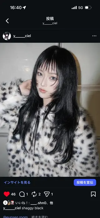 ロング カラー WOM所属・KUBO YURAのヘアスタイル