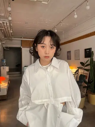 ミディアム ボブパーマ🥣KON コンナツミのヘアスタイル