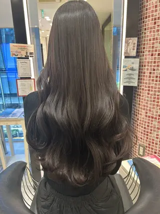 セミロング パーマ コテ巻き風パーマ✨ 韓国ヘア🤎近下菜央のヘアスタイル