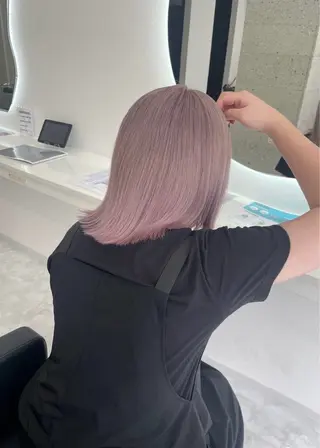 ミディアム カラー 福田 奈那のヘアスタイル