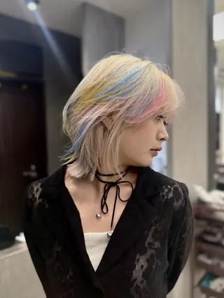 セミロング カラー 天神大名/淡色カラー かずゆき/ハイトーンのヘアスタイル