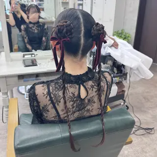 ロング ヘアアレンジ JUNSHIN🦋 ヘアセット／カラーのヘアスタイル