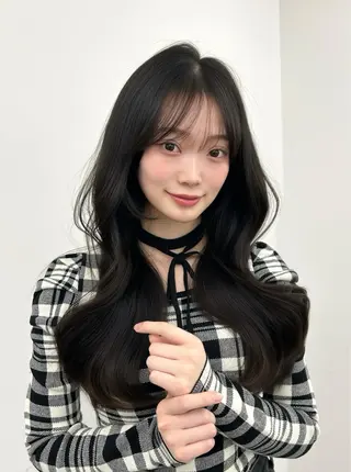 ロング カラー 韓国ヘア/顔周り ヘアセット/加藤優里のヘアスタイル