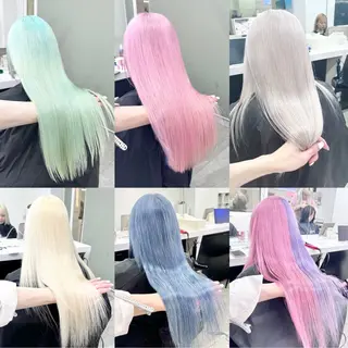 セミロング カラー ❄️💛エクステ ブリーチ❄️yukiのヘアスタイル