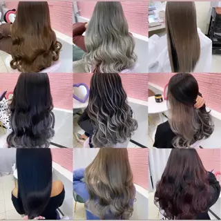 ロング カラー エクステ🩵ブリーチ 韓国ヘア🩵KAEのヘアスタイル