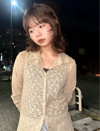 ミディアム カラー パーマ /レイヤー 榛地渉馬 /矢場町のヘアスタイル