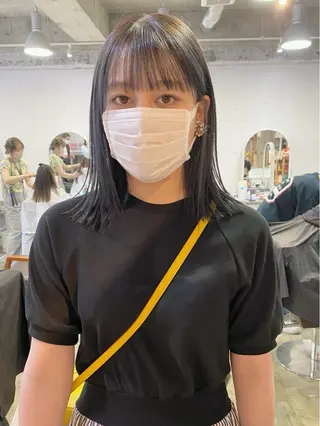 ミディアム カラー Piaコータロー ハイトーン&‪ボブのヘアスタイル