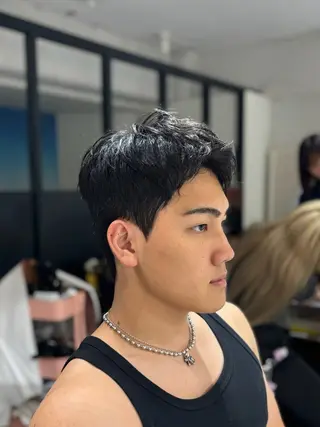 ショート パーマ メンズ 韓国メンズヘア/ ダウンパーマ/歩夢のヘアスタイル