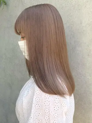 セミロング カラー 渋谷ブリーチカラー 韓国ヘアyuikoのヘアスタイル