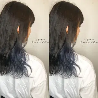 セミロング カラー しゅうさん🍝 麻田秀太郎のヘアスタイル