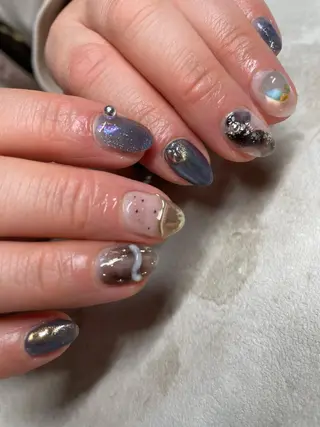 ロング カラー ヘアアレンジ キッズ ネイル マツエク・マツパ アイブロウ 福田 加奈のネイルデザイン