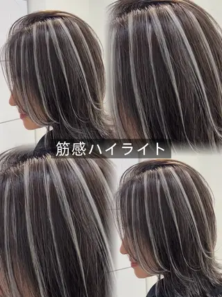 セミロング カラー 表参道/ハイライト バレイヤージュのヘアスタイル